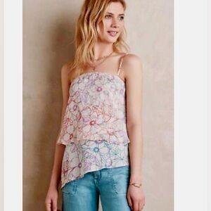 100% Silk Anthropologie Mauve Blouse Top